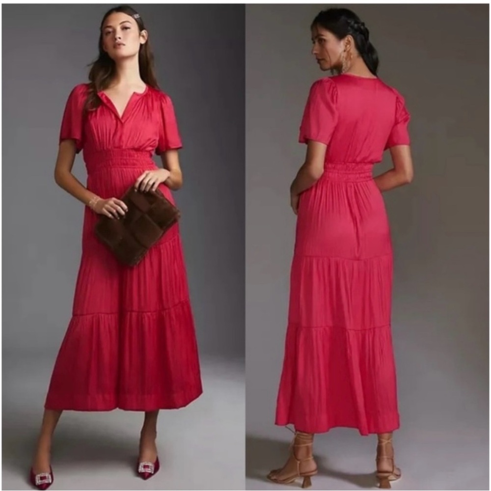 NWT Anthropologie Somerset Satin Maxi Dress